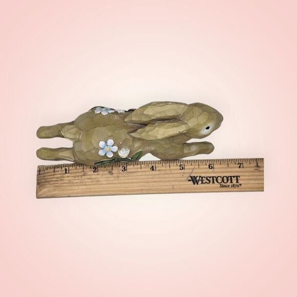 Ganz Resin Easter Bunny Rabbit Figurine With White Flowers EUC 6.5" - Picture 11 of 11